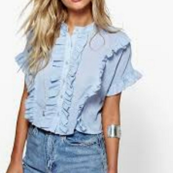boohoo ruffle blouse